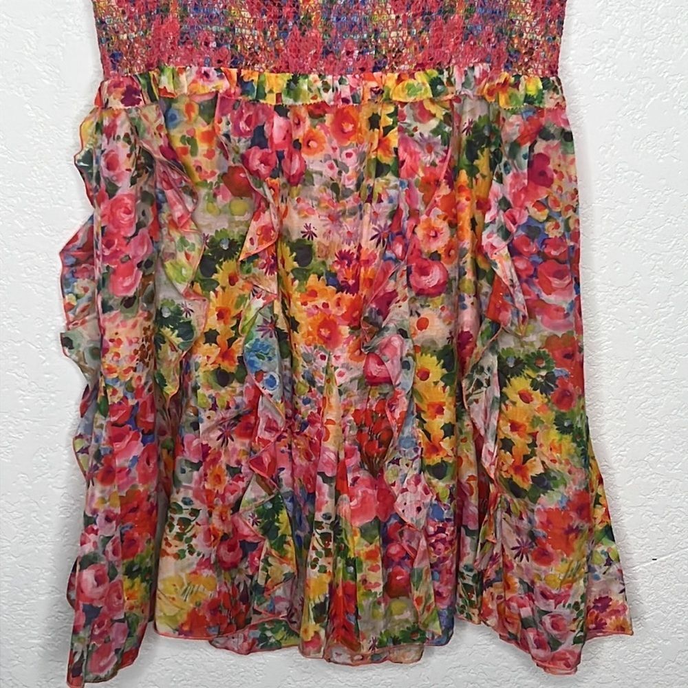 NWT Alice + Olivia Jocelyn Smocked Mini Dress Size 12 - Picture 5 of 16